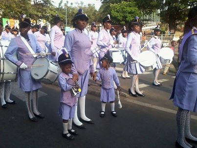 The school band on parade