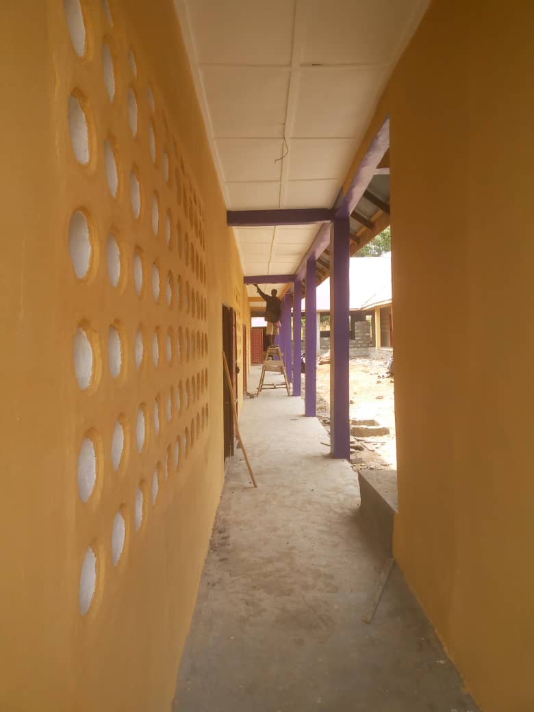 Covered corridor beside the classrooms in the MGHS ten-classroom building